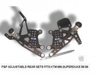 P&P ADJUSTABLE REAR SETS FITS KTM 990,SUPERDUKE 06-09.JPG