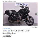 2025-01-08 10_29_27-Harley-Davidson PAN AMERICA 1250 S 1 ägare 6,95% ränta. säljes i Trollhätt...png